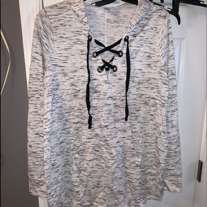 Light gray pullover hoodie